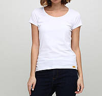 Классическая женская футболка однотонная 9100 Белый