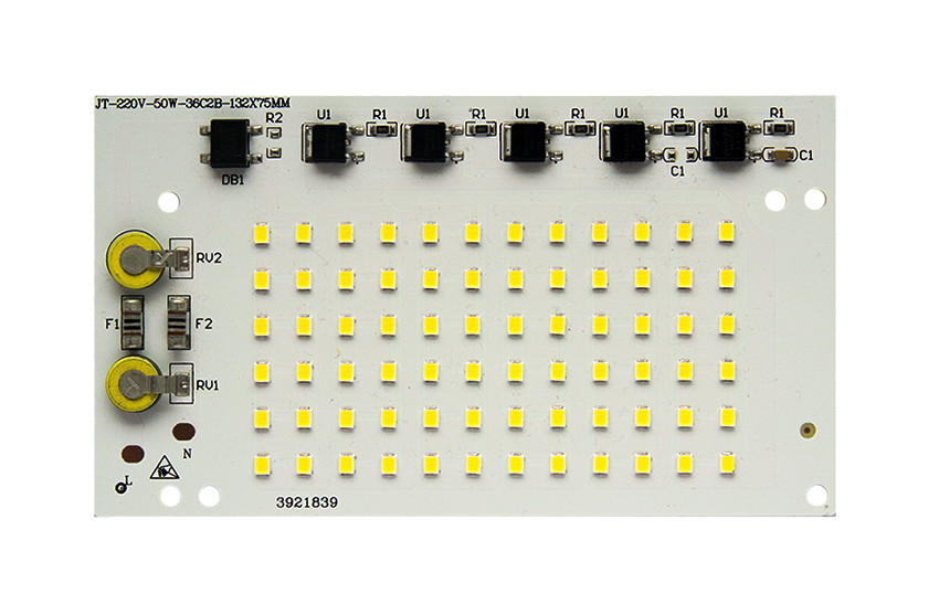 Світлодіодна LED-матриця 50 Ватів SMD2835 70Led 220 V ( вбудований драйвер) 130*60mm