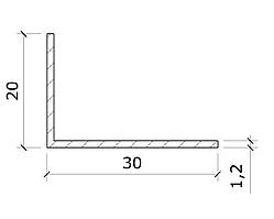 Куточок алюмінієвий 20х30х1,2