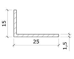 Куточок алюмінієвий 15х25х1,5