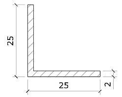 Куточок алюмінієвий 25х25х2
