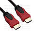 Шнур HDMI, штекер — штекер, Vers-1.4, Ø 6 мм, gold, 15 м, червоно-чорний, фото 3