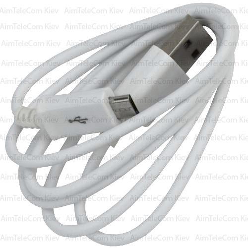 Шнур компьютерный, штекер USB А - штекер miсro USB (Samsung), short pin, 1м, белый - фото 4 - id-p990283316