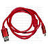 Шнур штекер USB А - штекер micro USB, с фильтром, прорезиненный, 1м, красный, фото 2