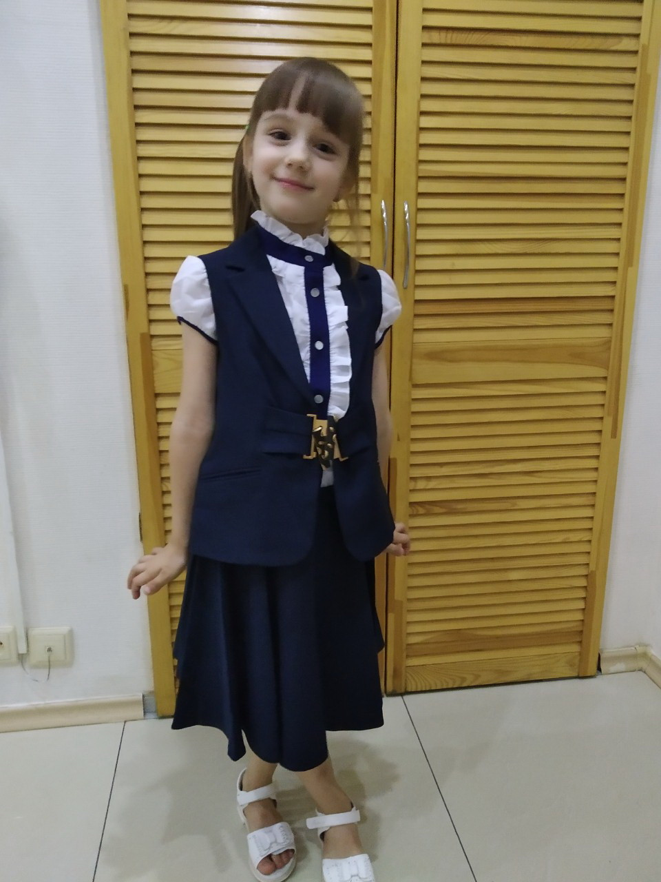 Комплект жилет з спідницею кльош(синій), р-ри 28-38