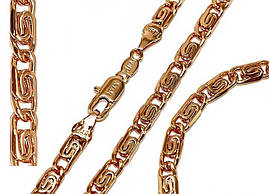 Набір TSATSA. Позолота ЧВ. Ланцюжок 57 см, ширина 4 мм та браслет 20 см, ширина 4 мм. Скріпка.