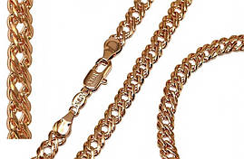 Набір TSATSA. Позолота ЧВ. Ланцюжок 57 см, ширина 5 мм та браслет 20 см, ширина 5 мм. Подвійний ромб