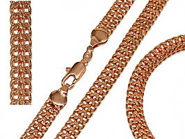 Набір TSATSA. Позолота ЧВ. Ланцюжок 57 см, ширина 8 мм та браслет 21 см, ширина 8 мм. Панцирне