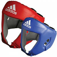 Кожаный Боксерский шлем Adidas AIBA открытый, для соревнований