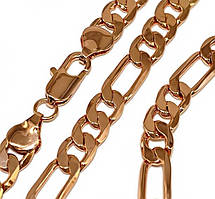 Набір TSATSA. Позолота ЧВ. Ланцюжок 56 см, ширина 8 мм та браслет 21 см, ширина 8 мм. Карт'є.