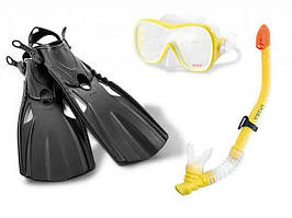 Набір для плавання Intex 55658 від 8 років маска трубка та ласти комплект для дайвінгу