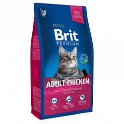 Корм Brit Premium Cat Adult Chicken Брит Преміум Кет Едалт для кішок з куркою 8 кг(Термін 03/22)