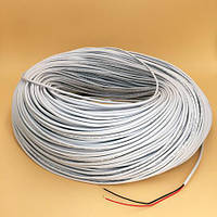 Кабель мідний 2х0, 3 мм2 22AWG для монохромних світлодіодних стрічок SMD5050, SMD3528 у білому ПВХ