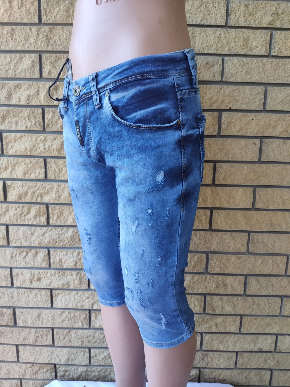 Бриджи унисекс джинсовые стрейчевые, есть большие размеры ORJEAN, Турция - фото 6 - id-p991193370