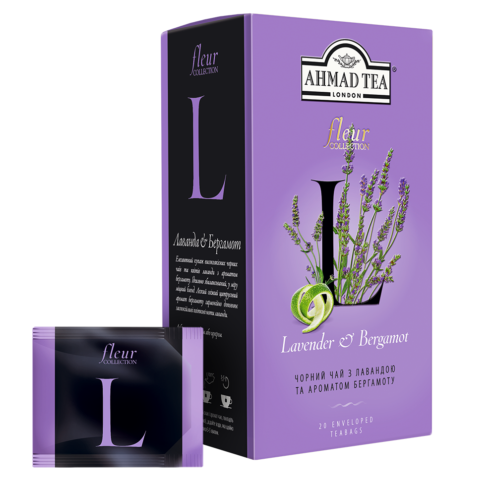 Чай чёрный пакетированный Ahmad Tea Fleur Lavender & Bergamot с ...