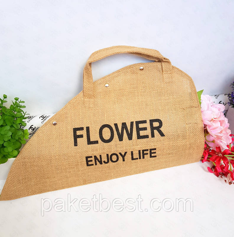 Сумка для квітів із мішковини FLOWER