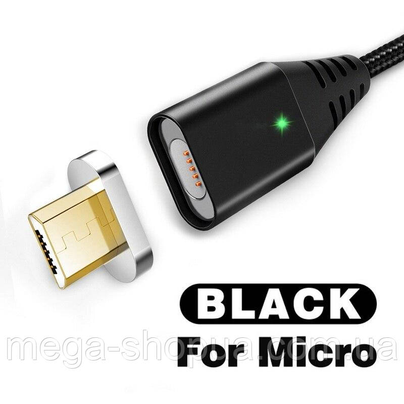 Магнітний кабель для заряджання USB - Micro USB / мікро ЮСБ шнур зарядний провід для телефону смартфона WA72B, фото 1