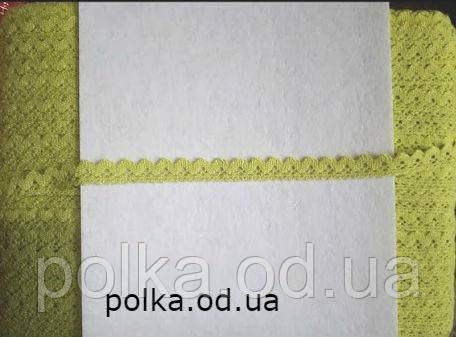В'язане мереживо-ширина 1.5 см, колір яскраво-зелений/ салатовий (1уп-200яр=184м)