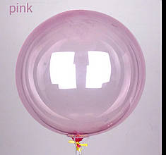 Кулі повітряні прозорі bubbles (баблс) Рожевий 18"/ 45см.Crystal Clearz Бульбашковий куля