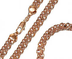 Набір TSATSA. Позолота ЧВ. Ланцюжок 55 см, ширина 7,5 мм та браслет 20 см, ширина 7 мм. Плетіння: бісмарк.