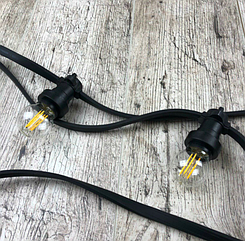 Вулична гірлянда 7,5 м, 25хЕ27 Белт-Лайт (плоский дріт) без ламп