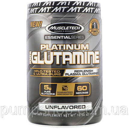 Амінокислота L-Глютамін Muscletech Platinum 100% Glutamine 300 г (уцінка термін по 11.22), фото 2