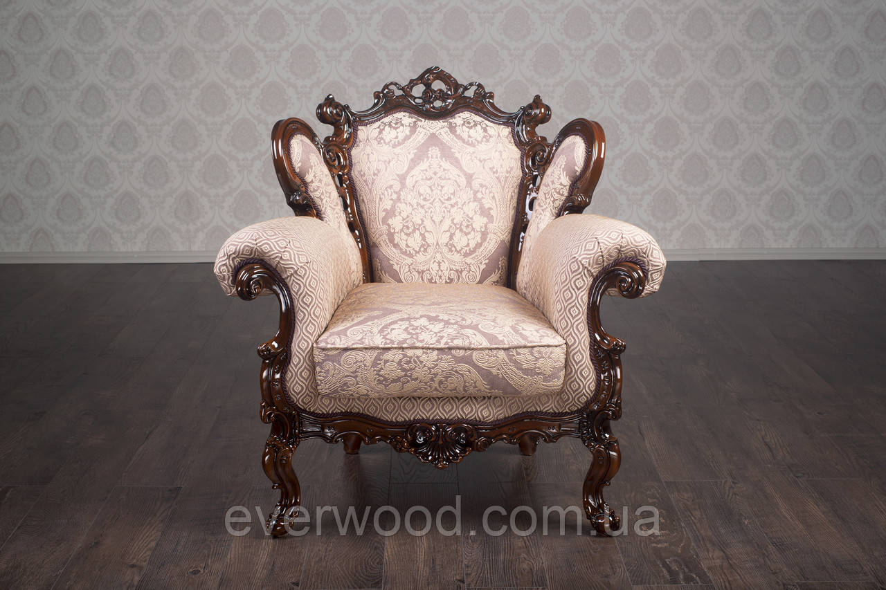 Мягкое кресло в стиле Барокко "Белла" от производителя, из натурального дерева, французский стиль, эксклюзив - фото 7 - id-p991485972