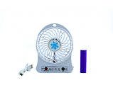 Вентилятор портативний акумуляторний MINI FAN XSFS-01, Li-Ion 18650, microUSB (колір випадковий), фото 3