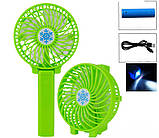 Вентилятор портативний акумуляторний ручний HANDY MINI FAN, Li-Ion 18650, microUSB (колір випадковий), фото 5