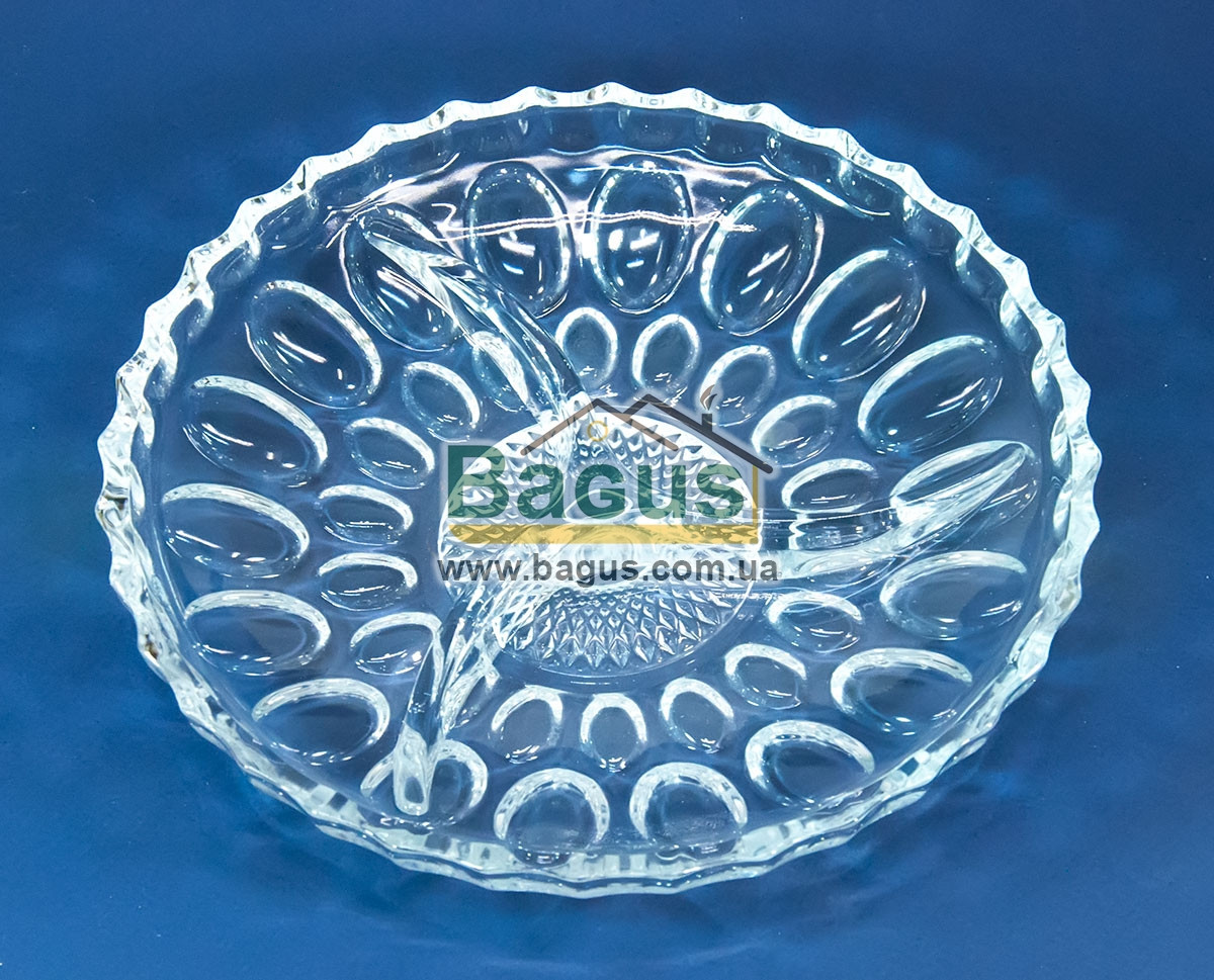 Блюдо скляне розділене на 3 секції 22,5 см "Mina" Isfahan Glass (Іран) 743-Mina