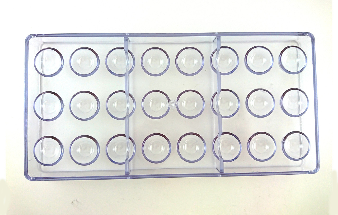 Полікарбонатна форма для шоколаду Півсфера 24 шт діаметр 23 мм