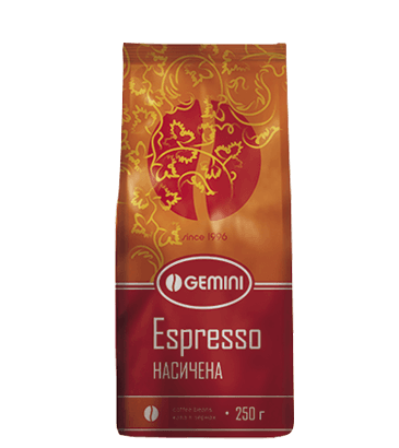 Мелена кава Gemini Espresso Насичена 250 грамів Україна