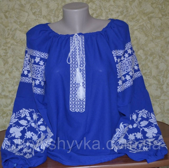 Блузка вишиванка "Руслана" синя