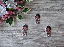 Серединка для бантиків (кабошон) лялька ЛОЛ (LOL) з зачіскою 3.8 на 2 см