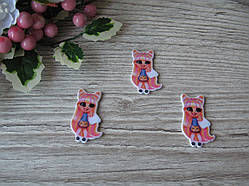 Серединка для бантиків (кабошон) "Кукла Hairdorables Кішка" 2.5 на 3.8 см