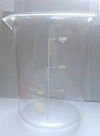 Склянка низька Н-1-2000 ТС зі шкалою з термостійкого скла (ГОСТ 25336-82)
