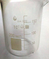 Склянка низька Н-1-200 ТС зі шкалою з термостійкого скла (ГОСТ 25336-82)
