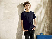 Однотонна темно-синя футболка дитяча-підлітка 122-128 зріст Pepperst