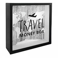 Деревяна скарбничка для грошей Travel money box (літак)