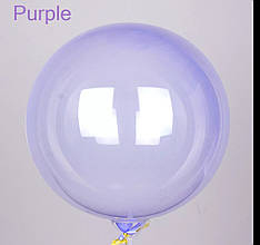 Кулі повітряні прозорі bubbles (баблс) Фіолетовий 24"/ 60см.Crystal Clearz Бульбашковий куля