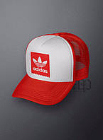 Спортивная кепка Adidas, Адидас, тракер, летняя кепка, унисекс, красного и белого цвета