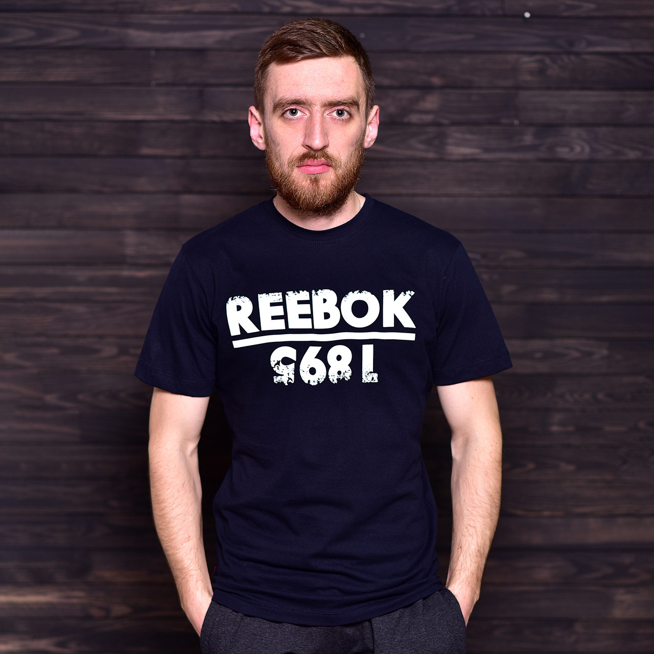 Чоловіча спортивна футболка Reebok, темно-синього кольору