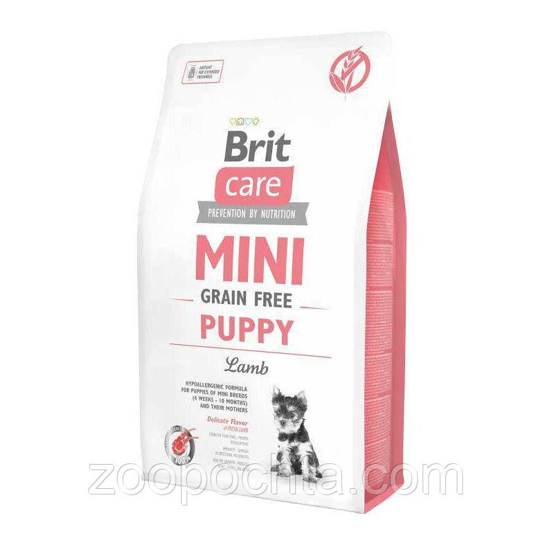 Сухий беззерновий корм Brit Care Mini Puppy для цуценят малих порід, з ягням 7КГ, фото 1