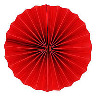 Плотный бумажный веер 25 см красный