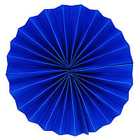 Плотный бумажный веер 25 см синий