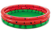 Яскравий дитячий надувний басейн "Арбуз" Intex 58448 3 кільця від 3 років для літнього відпочинку