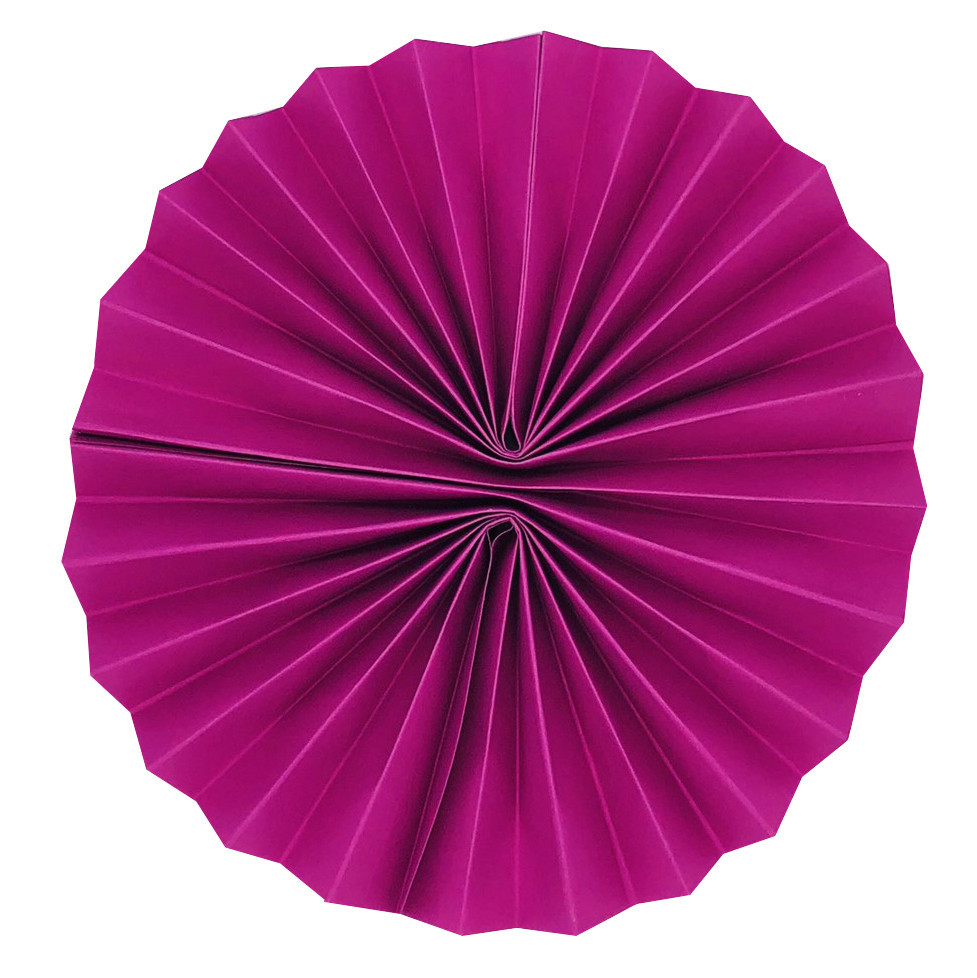 Щільний паперовий віял 25 см фуксія, фото 1