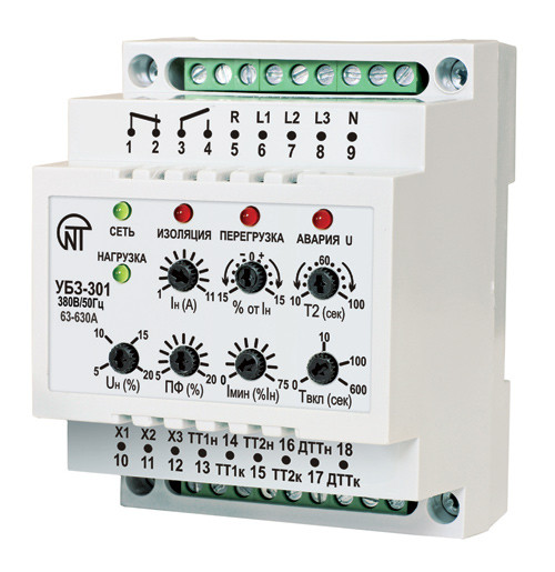 Блок УБЗ-301 63-630 А універсальний захисту електродвигунів Новатек, 1491, фото 1