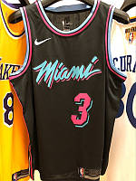 Hot Stamp черная мужская майка Nike Wade №3(Двейн Вейд) команда Miami Heat