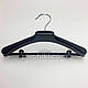 Пластикові плічка вішаки для одягу W-PLz42 чорного кольору, довжина 420 мм, фото 4